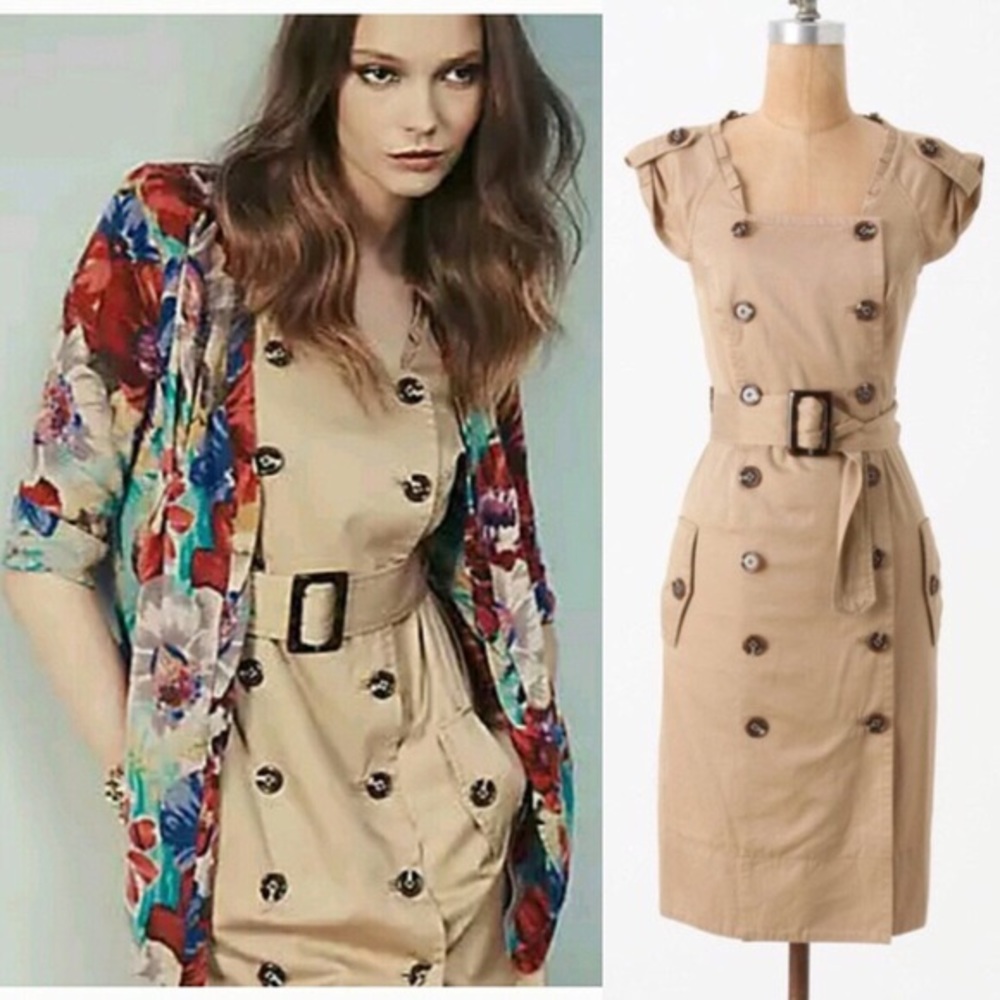 Anthropologie Maeve trench coat dress